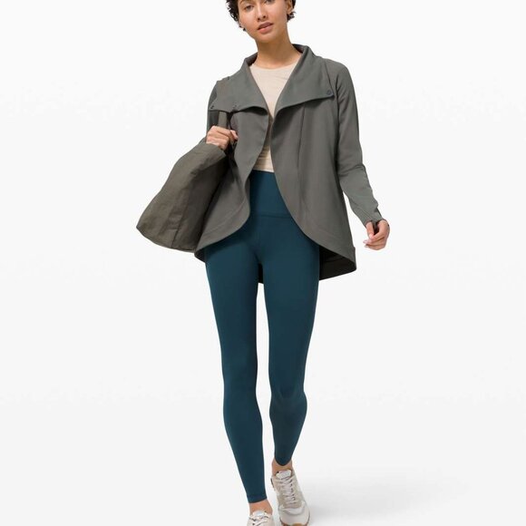 Lululemon Rulu Rally Wrap Jacket: Grey Sage Olive Green - Picture 3 of 6
